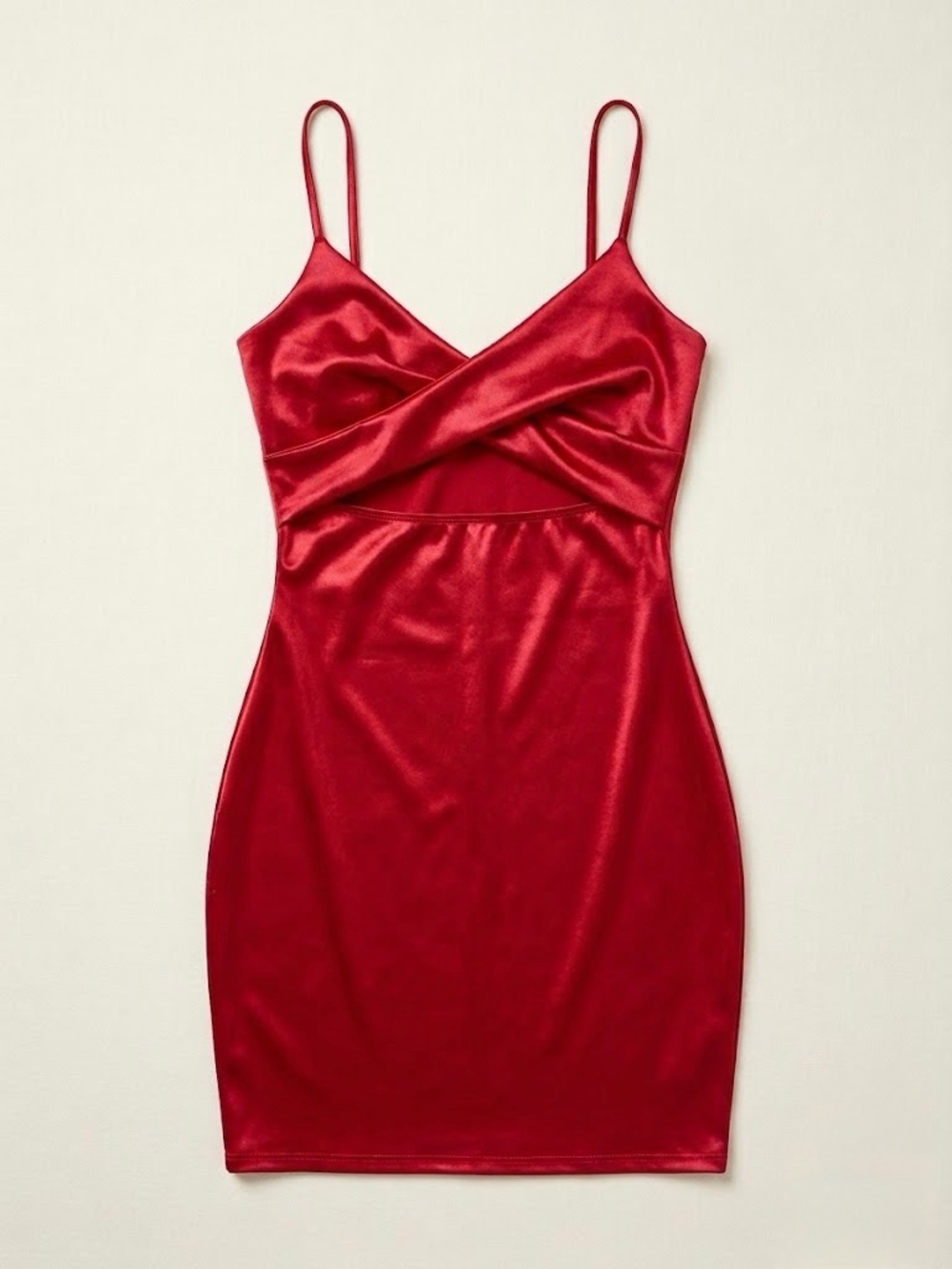 NEW Windsor Satin Slip Mini Dress in Red